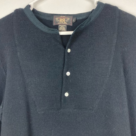 RALPH LAUREN Wool Blend Long Sleeve Men’s Thermal Henley Shirt - Picture 4 of 9